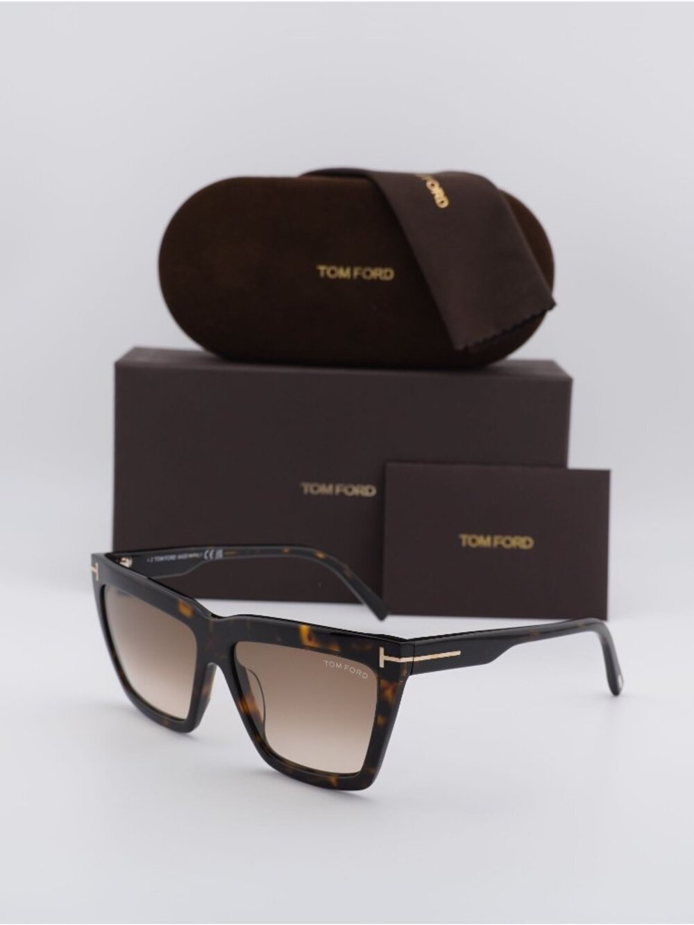 Tom Ford Eden FT1110 52F Square Sunglasses - Dark Havana \Brown Gradient